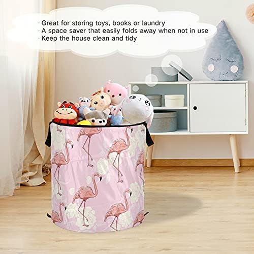 Пинк Фламинго се појавува алишта за перење алишта со капаче за преклопување на капакот за складирање на капакот за избирање на бања за излети