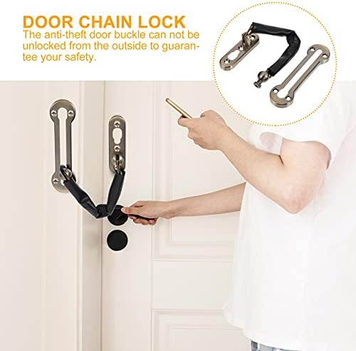 Doitool месинг ланец на врата од врата од врата од не'рѓосувачки челик, заклучување на ланецот за кражба на врата Домашна безбедност на влезната