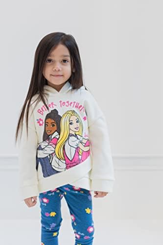 Барби Девојки Пуловер Руно Качулка И Хеланки Облека Постави Дете На Големо Дете