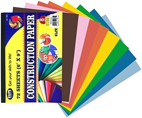 Изградба на Auksales Multicolor за уметност и занает | 6 x 9 инчи | Пакет од 72 листови | Пакет со кутии од 3