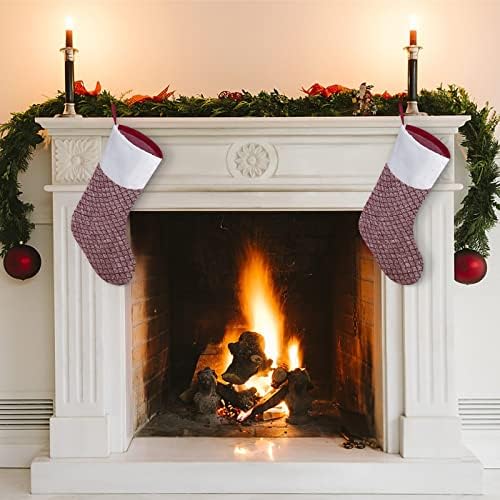 Розови искриви сирени скали Божиќни чорапи порибување на Божиќ дрво санта украси виси украси за одмори од камин 16,5 “