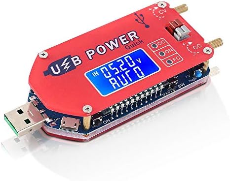 УСБ-конвертор на напон на напон на USB, засилување на модулот за напојување со LCD, Поддршка Брзо полнење на QC 2.0, QC 3.0, FCP, SCP, AFC ， Регулатор на преносен напон за мали елек?
