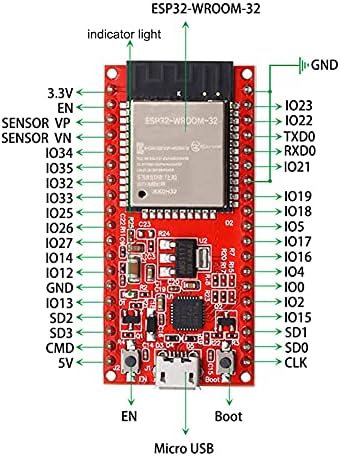 Taidecent DC7-12V ESP32 Основен одбор за развој на одборот и одбор за експанзија на IO ESP-32 модул за Arduino