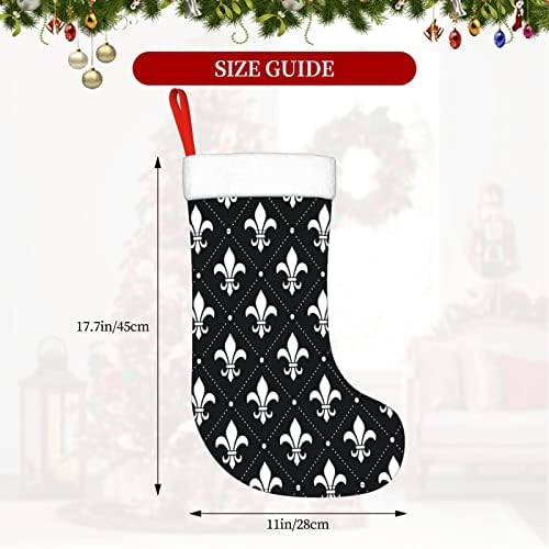 Cutedwarf Fleur de Lis Matchersfleur de Lis Божиќно порибување Божиќни празници Орнаменти камин виси чорап 18 инчи чорапи