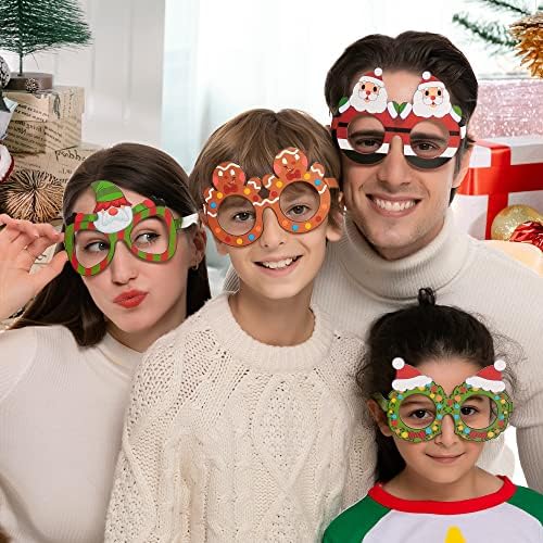 JOYIN 36 пакет Божиќни очила рамка за костуми за очила разновидни дизајни за Божиќна забава за фотографии со фото штанд и забави фаворити