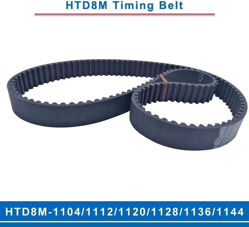 Zhengguifang Premium 1PC Timing Belts, HTD8M-11104/112/1120/1128/1136/1144 Циркуларна ширина на ременот 20/25/30/40мм за 8М макара за тајминг
