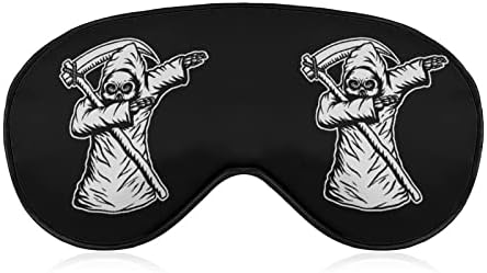 Даблинг Грим Рипер череп маска за спиење мека маска за слепите преносни очи со прилагодлива лента за мажи жени