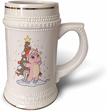 3drose Cassie Peter Christmas - Божиќ симпатично еднорог - кригла 22oz Stein