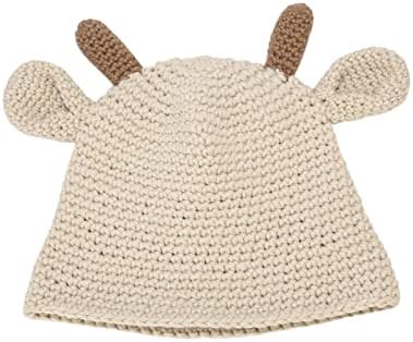 Зимска плетена капа за жени манжетирана со еластична мечка уво, широко распространета капа, женски девојки зимски слатки капчиња од капчиња