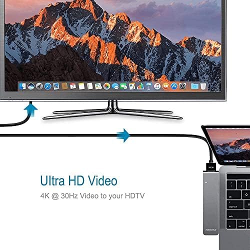 Twopan MacBook Pro USB C Hub & USB C до USB 3.0 адаптер, Универзален USB C до адаптер за MacBook Air/Pro 2021/2020/2019, 13 /15 простор сиво