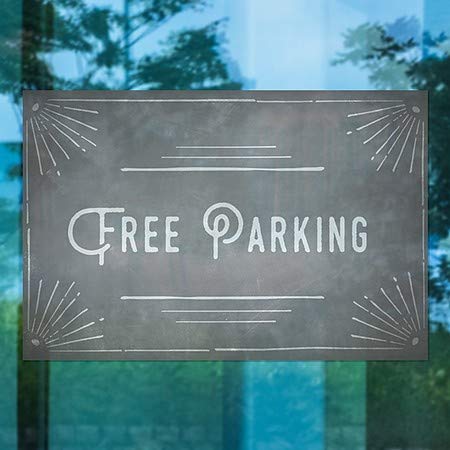 CGSignLab | Бесплатен паркинг -Калк агол чист прозорец залепен | 30 x20