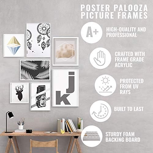 Постер Палооза 24х10 Современа сребрена комплетна рамка за слика на дрво со УВ акрилик, поддршка од табла за пена и хардвер