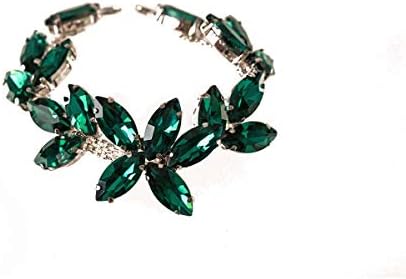 Продавница за исечоци Прекрасни зелени кристали Rhinestone Diamante мотив за шиење Апликација за свадбена невестинска фустан, обичен или формален моден додатоци за абење -