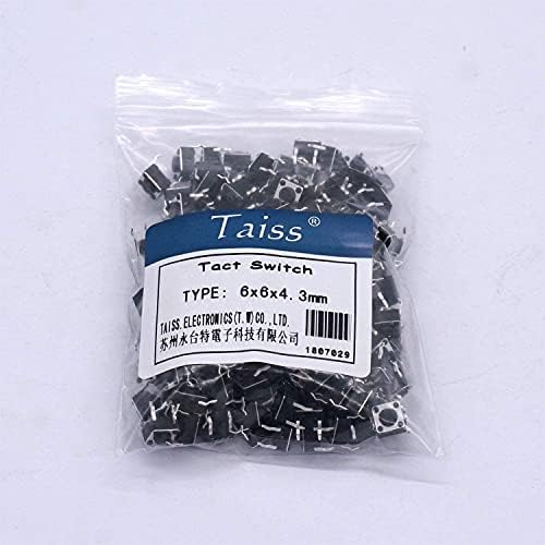 PCGV 100pcs 6 x 6mm x 4,3мм PCB моментално тактилно тактилно тактично копче за тактики 4 пински натопи