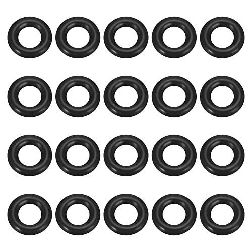 Bettomshin 25pcs флуор гума О-прстени 0,71 x0.43 x0.14 црна метрика запечатување на запечатување за запечатување за машини за замена и додатоци за запечатување на пневматски поп?