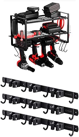 Организатор на алатки За складирање Дома И Гаража сет-1 х организатор на електрични алати и 1 Х Џогер и држач за метла ѕиден држач