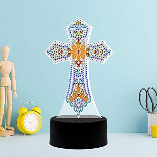 Комплет за сликарство Chaoyue Diamond со LED ноќна светлина специјална крст форма DIY рачно изработени уметнички дела 5Д делумна вежба кристална