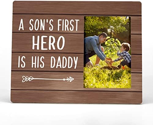 Фондканион Прв херој на син е неговата тато слика на слика, рамка за слика, тато татко подароци, рамка за слика, тато тато на таткото, роденденски подароци, подароци ?