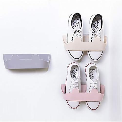 Omenluck 4 парчиња лизгачки решетки wallидови монтирани бесплатни папучи за складирање на решетки за решетки за чевли за чевли за чевли