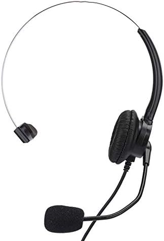 Слушалките за слушалки Qiilu ABS црна телефонска слушалка Монаурална слушалка на фиксни телефонски слушалки со микрофон за домашна употреба