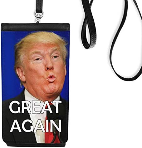 Поддржете го американскиот претседател одличен телефон Телефонски чанта што виси мобилна торбичка црн џеб