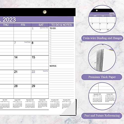 2023-2024 Календар за биро- Календар 15 месечно со густа хартија, април 2023 година- јуни 2024 година, календар за биро со список