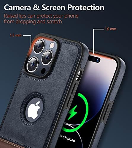 Вивинико Компатибилен Со MagSafe за Iphone 14 Pro Max Случај, Класичен Елегантен Кожен Мек Зафат Отпорен На Удари Заштитни Силни Магнетни Куќишта