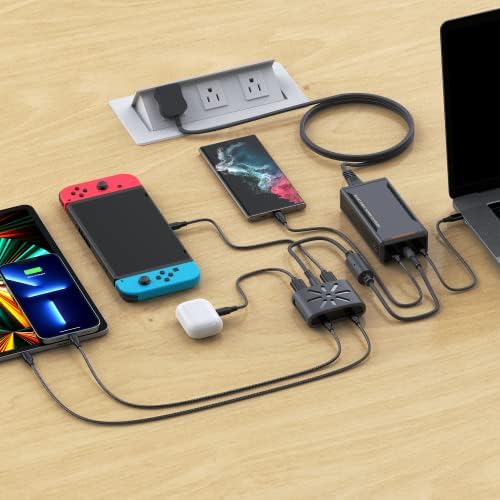 ?????? USB Extender, 4 пристаништа Max 100W 2 USB C порти, Max 30W 2 USB A адаптер за адаптер Сплитер лаптоп докинг станица Тип Ц порта за приклучок