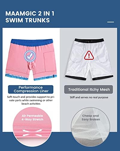 Maamgic mens 5 инчи за распоредување шорцеви за пливање за пливање лагер за пливање за пливање за капење костуми за капење на плажа облека