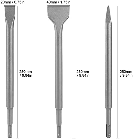 Firecore SDS Plus Set Set, 3 парчиња asonидарски бетонски дупки бит сет 40cr челик, отстранување на плочки за отстранување на