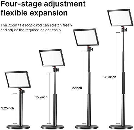 JUSMO K3 Клучна Светлина w Продолжен Држач За Работна Површина, Осветленост/Температура На Бојата Прилагодлива Led Видео Светлина, Светло За Полнење На Мек Панел За Стри