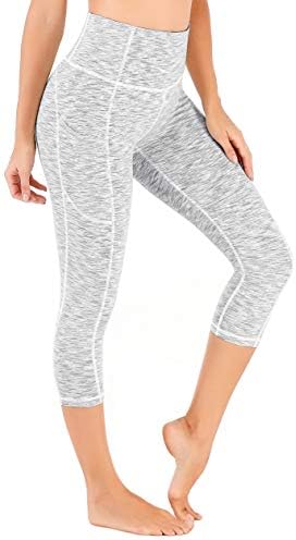 Iuga со високи половини јога панталони за жени со џебови Капри хеланки за женски тренинзи за тренингот за жени Јога Каприс