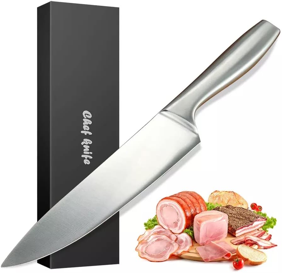 Професионален нож за готвачи на АДБИ со кутија за подароци, ултра остар, фалсификуван цели челик, ергономски дизајн на рачката