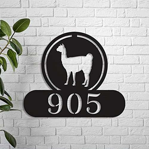 Godblessign llama адреса метал знак, знак, метален wallиден декор за домашно кујно кафе барт -барот, модерен подарок за украси