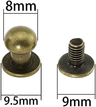 Е-излез 15 парчиња 8мм бронзено тркалезно копче за завртки за завртки за завртки за завртки за глава, завртки за забивање шила декор
