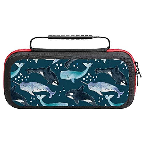Китови orcas narwhals на морнарички патувања за носење торба за торбички за додатоци за Nintendo Switch има 20 торби за картички за