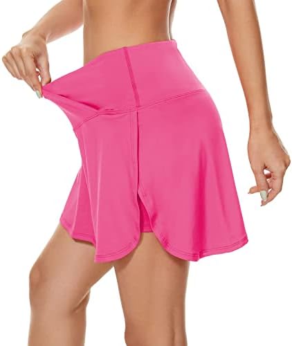 Американски трендови женски тениско здолниште со џебови плетени кросовер со високи атлетски здолништа за половини за голф здолништа за жени