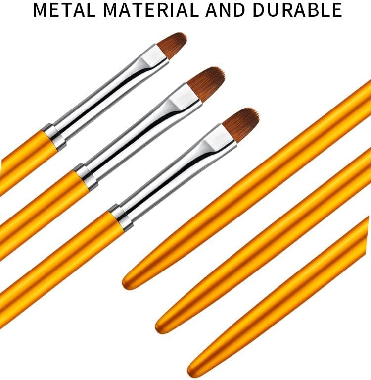 LMMDDP 3PCS/Постави метална рачка за нокти Метална рачка за цртање, градеж за градење на пенкало за маникир, цветно сликарство, ливчиња со ливчиња