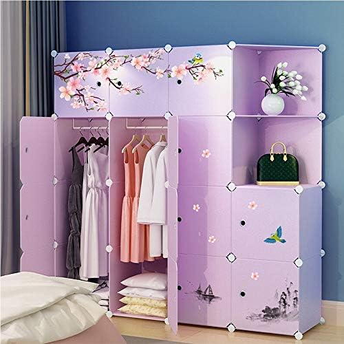 Teervere Simple Gardate Portable Gardation Combily Armoire Vintage Peach Blossom дизајниран модуларен кабинет за заштеда на простор