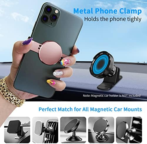 Yorsoirll метален телефон за стегање за монтирање на магнет автомобил, [лесен клип и отстранување] Метален телефонски клип Сите магнетски