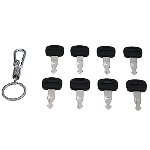 ZTUOAUMA 8X Ignition Keys with Key Chain 459A RC411-53933 RC461-53930 for Kubota Mini Excavator Backhoe Skid Steer Track Loader U15