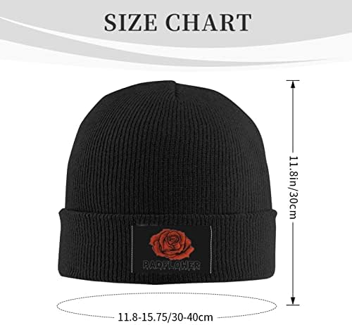 Johnjmax badflower плетена капа unisex beanie hat headgear мека зимска црна боја