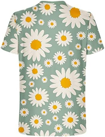 Менс обична маичка маица 3Д цвеќиња печати маички кошули екипаж вратот на вратот на кратки ракави врвови на летни врвови на хавајски пулвер