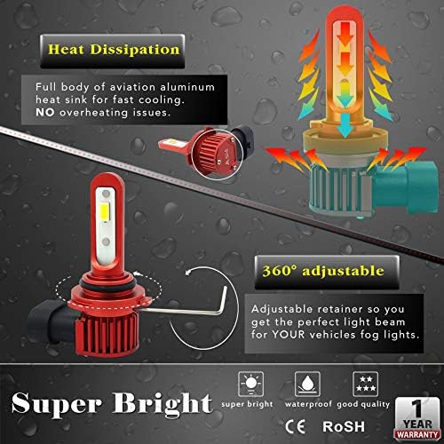 Ала Осветлување Најновите H10 9145 LED Светилки За Магла, 3000K Килибар Жолта PY20D 9140 9045 9040 9155 Al-R Верзија 5200 Лумени Xtreme Супер