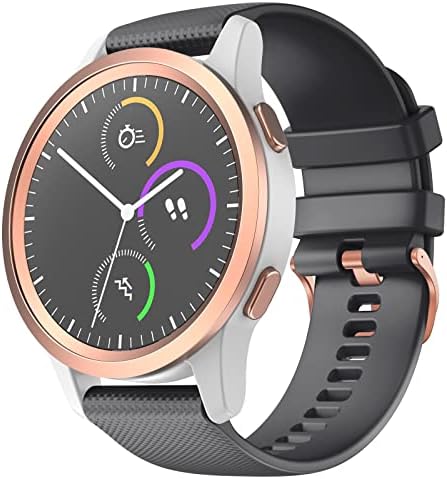 Sawidee Силиконски Лента За Часовници За Garmin Venu/GarminMove 3 Лукс/Vivoactive 4 Розово злато Брава Паметен Часовник Нараквица