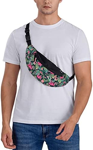 Пешачење Фани Пак Тропски летен летен фламинго цветен крст на половината торба со лесен појас торба