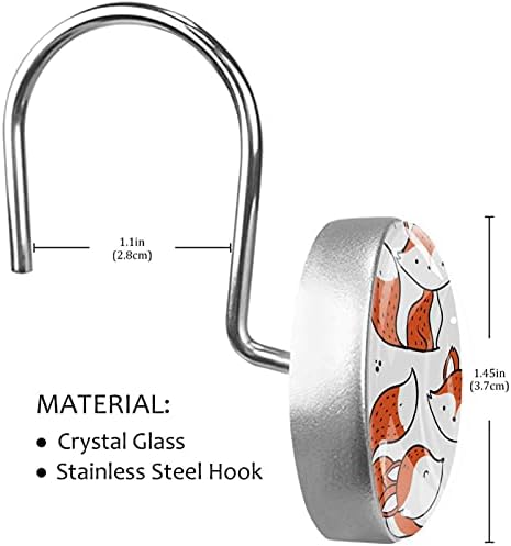 Цртан Филм Прекрасни Лисици Остава Рака Подготвени Туш Завеса Кука Декоративни Рѓа Доказ Туш Завеса Прстени Детска Соба Бања Декор, Во собата на 12 За Секоја Прачка