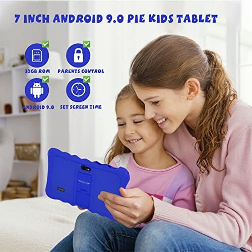 Flyingtech Детски Таблет, 7 инчен Андроид Таблет за Деца WiFi Двојна Камера, Таблет За Мали Деца СО 2GB RAM МЕМОРИЈА + 32GB Rom Меморија, 1024*600 Екран Родителска Контрола Google Playstore со