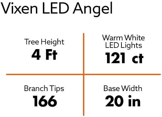 Зимско чудо лента 4 'ft Vixen Light Angel Pre-осветлен осветлување на небесно вештачко украсување на новогодишни елки