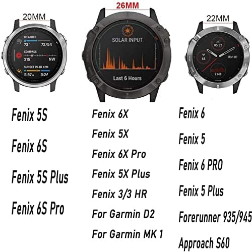 Aehon 26 20 22mm Силиконски Брзо издание на часовникот за часовници за Garmin Fenix ​​7x 6x Watch Watch EasyFit Band Band Band Strap